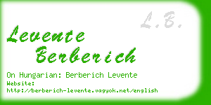 levente berberich business card